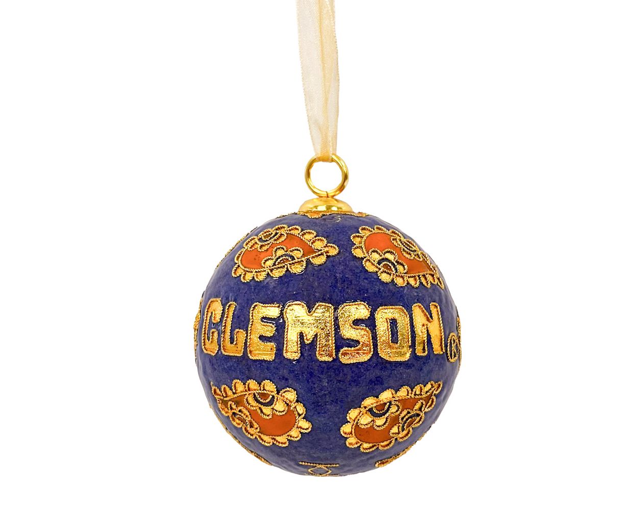 Clemson Kitty Keller Paisley Ornament