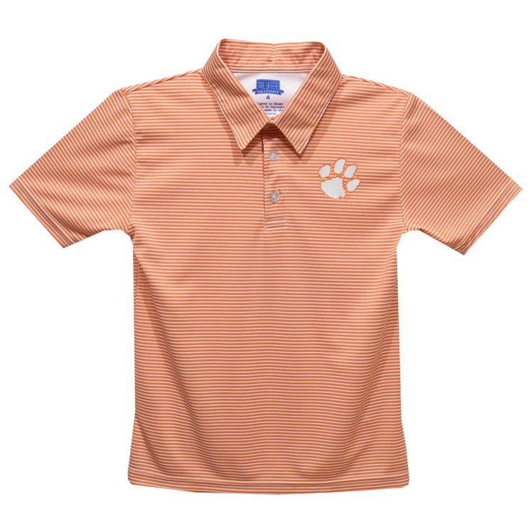 Clemson striped polo hotsell